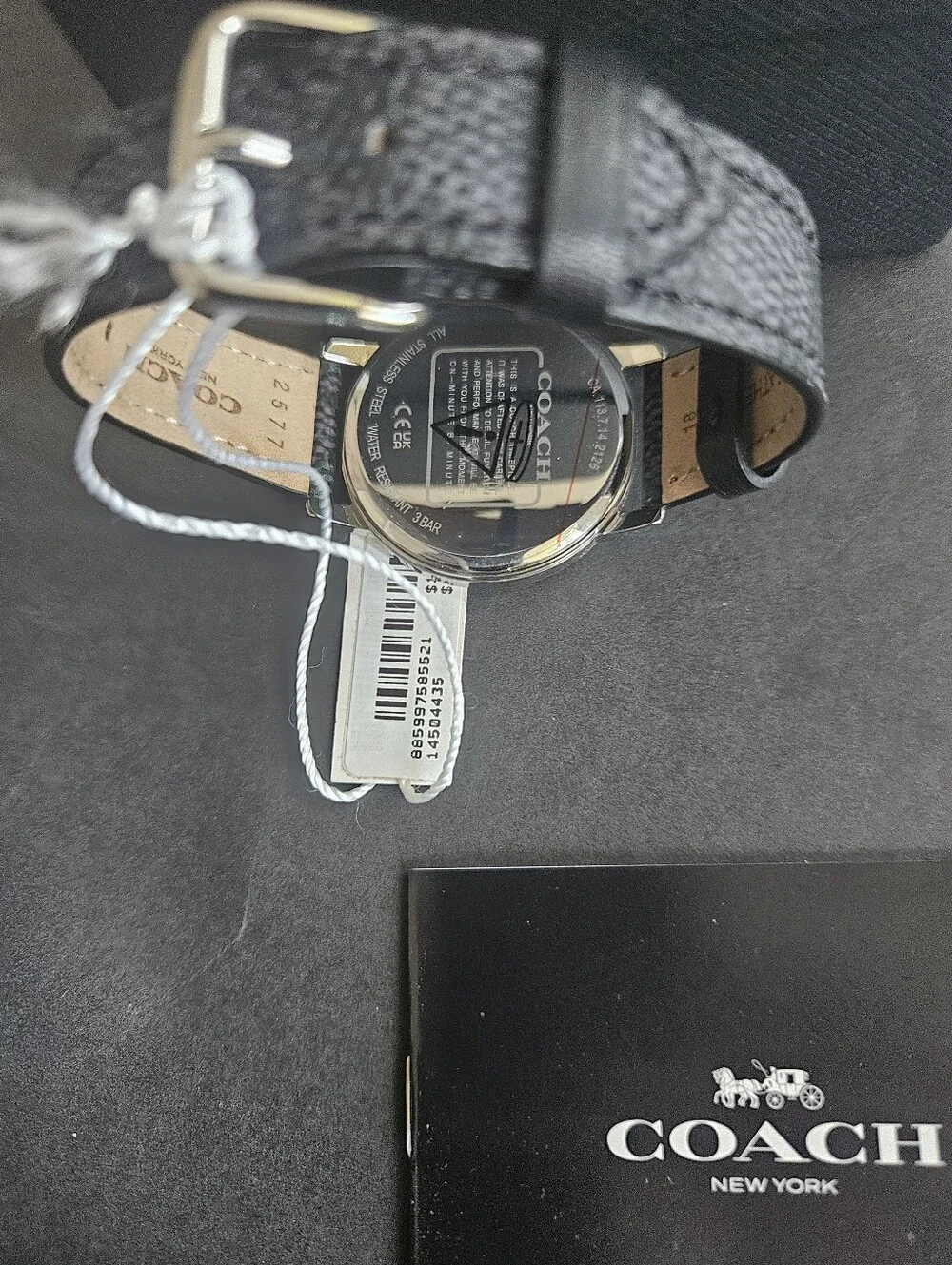 Coach Grand 36mm Women's Watch Stainless Steel Case Black Dial